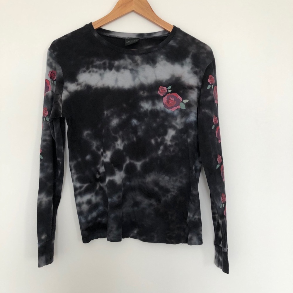 Rose, Dark Blue Tie Dye Long Sleeve